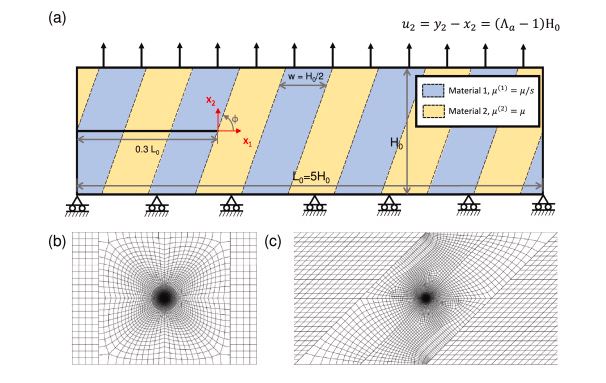 The Bassani Group has published a new paper: “Finite deformation near a crack tip terminated at an interface between two neo-Hookean sheets”